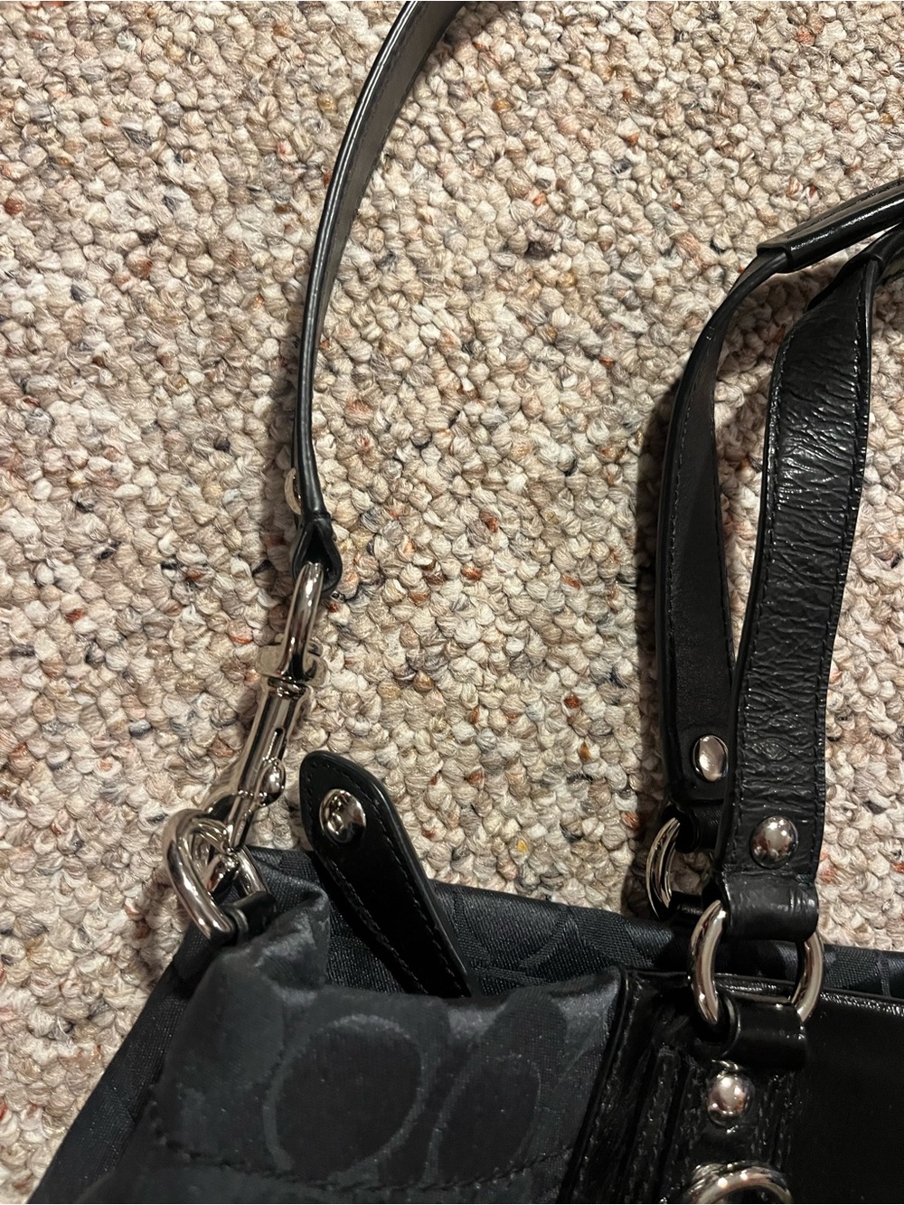 Coach Black Ashley Signature Tote Bag with Removable Strap - Picture 6 of 15